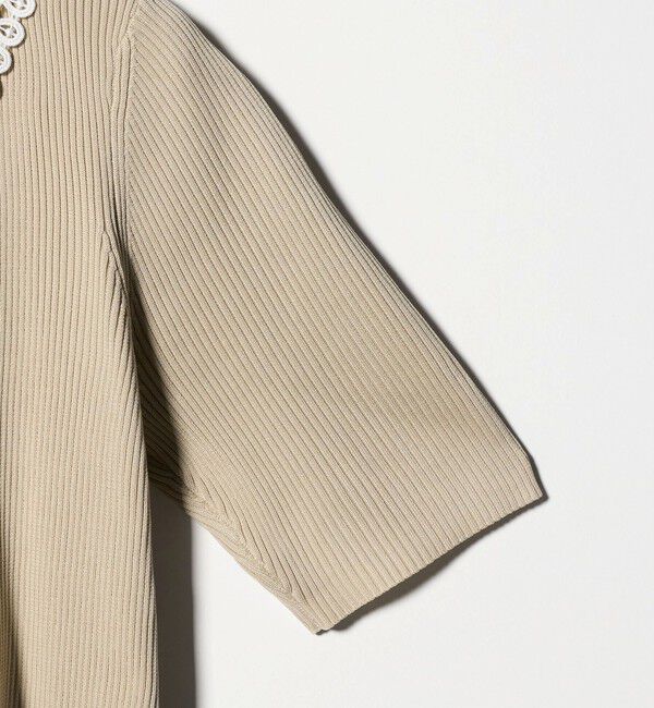 UNITED ARROWS green label relaxing「リブ エリレース 2WAY 5分袖 ニット プルオーバー」|ニット・セーター|