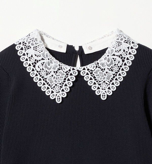 UNITED ARROWS green label relaxing「リブ エリレース 2WAY 5分袖 ニット プルオーバー」|ニット・セーター|