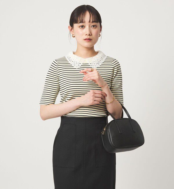 UNITED ARROWS green label relaxing「リブ エリレース 2WAY 5分袖 ニット プルオーバー」|ニット・セーター|その他1