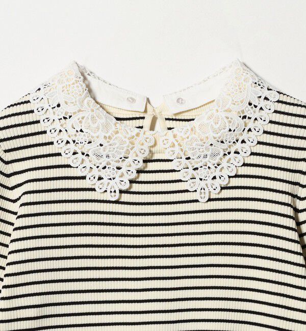 UNITED ARROWS green label relaxing「リブ エリレース 2WAY 5分袖 ニット プルオーバー」|ニット・セーター|