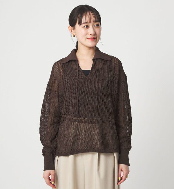 UNITED ARROWS green label relaxing「メッシュ ポロプルオーバー」|ニット・セーター|