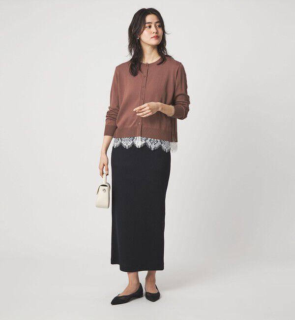 UNITED ARROWS green label relaxing「裾レース ドッキング ニット カーディガン」|カーディガン|
