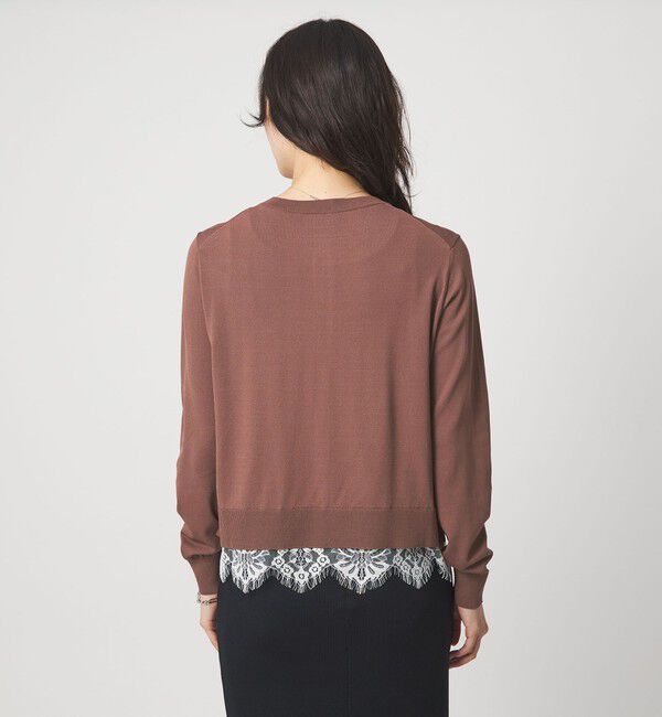 UNITED ARROWS green label relaxing「裾レース ドッキング ニット カーディガン」|カーディガン|