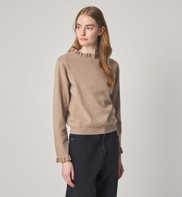 STEVEN ALAN「＜Steven Alan＞コットン カシミヤ フリル ニット」|ニット・セーター|BEIGE