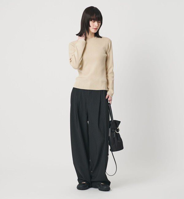 BEAUTY&YOUTH UNITED ARROWS「コットンブレンド リブライン ニットプルオーバー ウォッシャブル」|ニット・セーター|