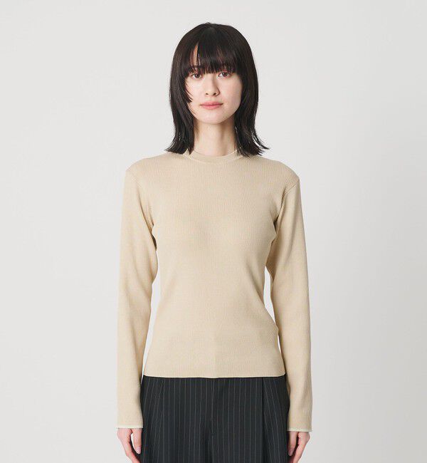 BEAUTY&YOUTH UNITED ARROWS「コットンブレンド リブライン ニットプルオーバー ウォッシャブル」|ニット・セーター|