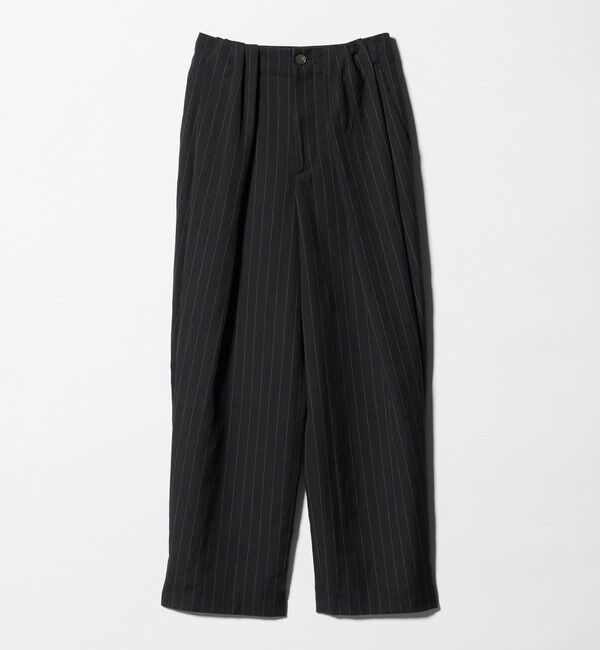 BEAUTY&YOUTH UNITED ARROWS「麻ブレンド ストライプ タブ タックパンツ」|スラックス|