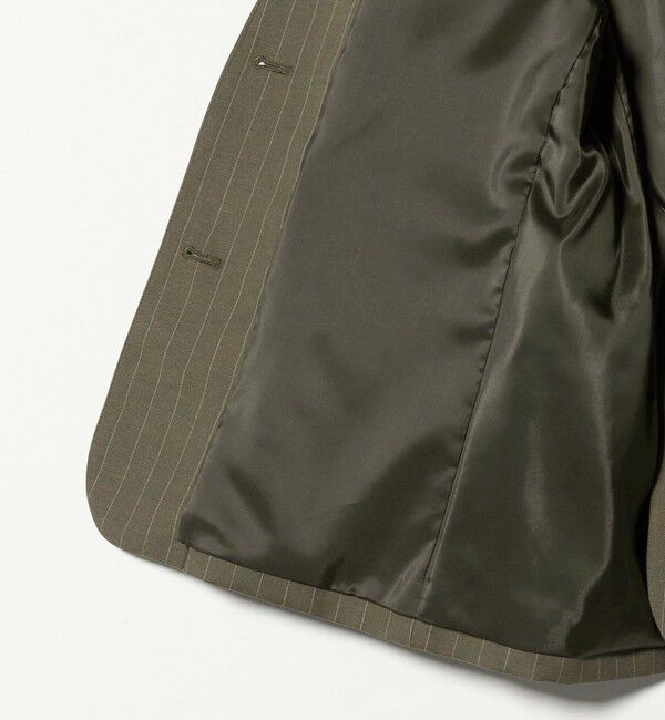 BEAUTY&YOUTH UNITED ARROWS「麻ブレンド ストライプ カラーレス ジャケット」|ノーカラージャケット|