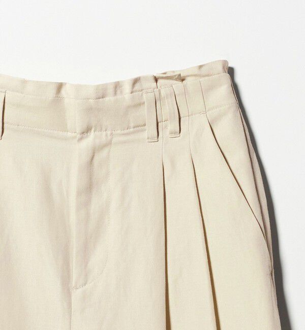 BEAUTY&YOUTH UNITED ARROWS「麻ブレンド バックゴム タック ワイドパンツ」|チノ|