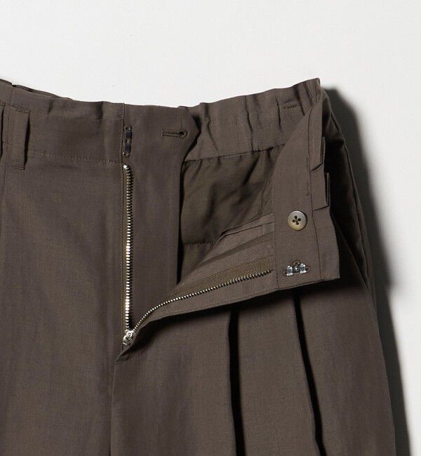 BEAUTY&YOUTH UNITED ARROWS「麻ブレンド バックゴム タック ワイドパンツ」|チノ|