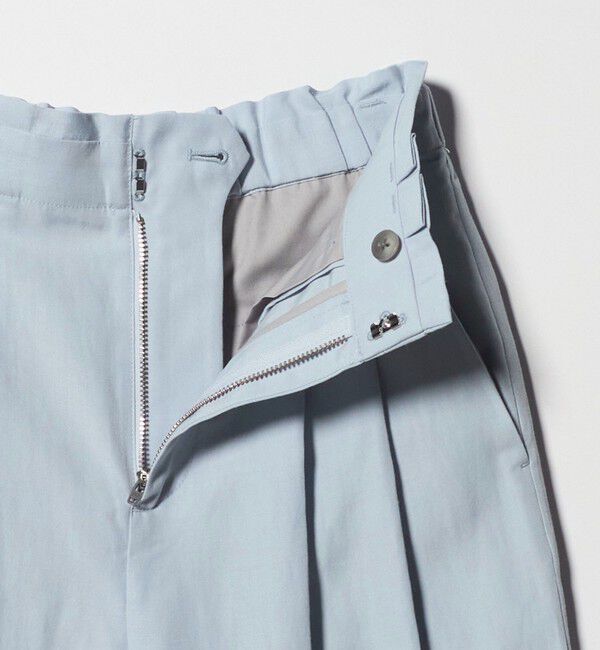 BEAUTY&YOUTH UNITED ARROWS「麻ブレンド バックゴム タック ワイドパンツ」|チノ|