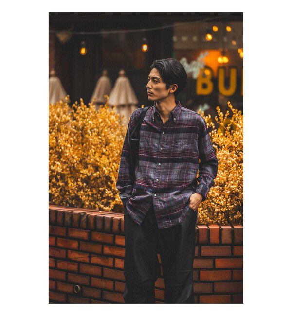 BEAMS PLUS「B.D. Classic-fit Indian flannel Plaid Over Dye」|シャツ・ブラウス|