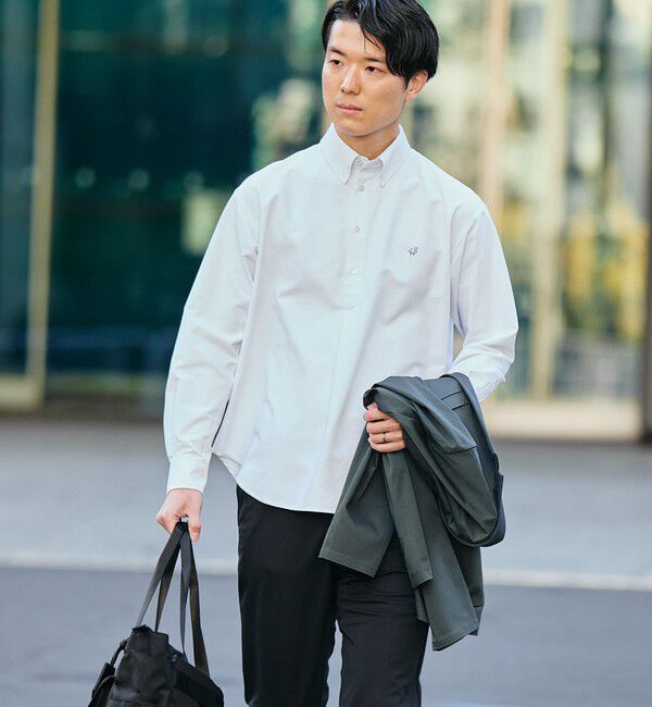 SHIPS「【WEB限定】SHIPS: 防シワ・吸水速乾 Drymix(R) プルオーバー ボダンダウン シャツ」|シャツ・ブラウス|