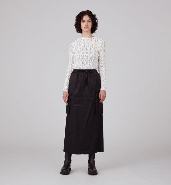 MACPHEE「コットンナイロンレース クルーネックプルオーバー」|Tシャツ・カットソー|