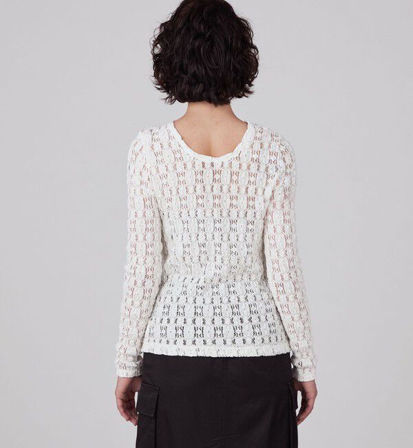 MACPHEE「コットンナイロンレース クルーネックプルオーバー」|Tシャツ・カットソー|