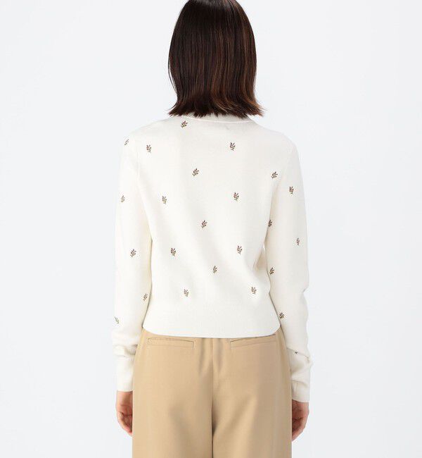 CABaN「コットンカシミヤ エンブロイダリークルーネックカーディガン」|ニット・セーター|