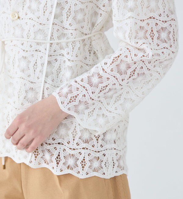 MACPHEE「ゲオフラワーレース シングルブレストジャケット」|テーラードジャケット|