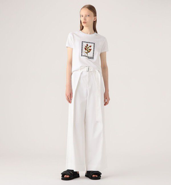 CABaN「スビンコットン ビンテージフラワーエンブロイダリーTシャツ」|Tシャツ・カットソー|