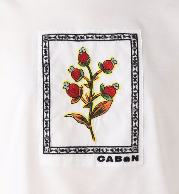 CABaN「スビンコットン ビンテージフラワーエンブロイダリーTシャツ」|Tシャツ・カットソー|