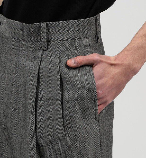 TOMORROWLAND MENS「ハルトウールツイル 2プリーツワイドパンツ」|スラックス|