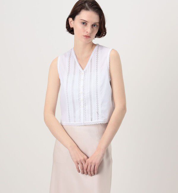 TOMORROWLAND collection「コットンコンビネーション ショートブラウス」|シャツ・ブラウス|