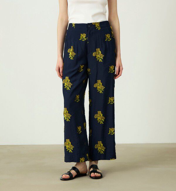 SOULEIADO「カットジャカード タックストレートパンツ」|チノ|