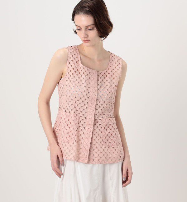 Ballsey「コモンフラワーエンブロイダリー Uネックジレブラウス」|その他|