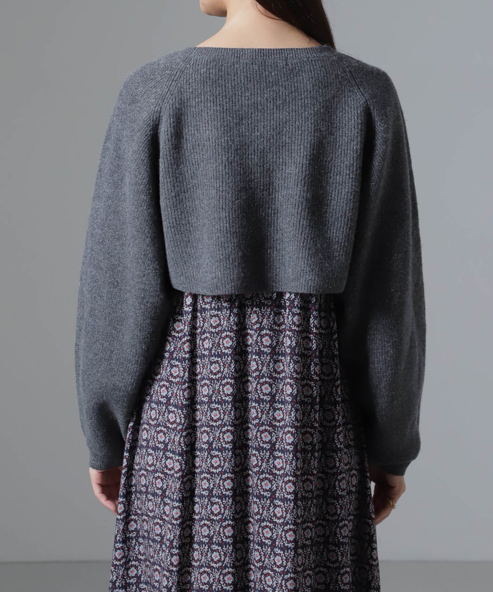 nano･universe「片畔ラメショートニットプルオーバー」|ニット・セーター|