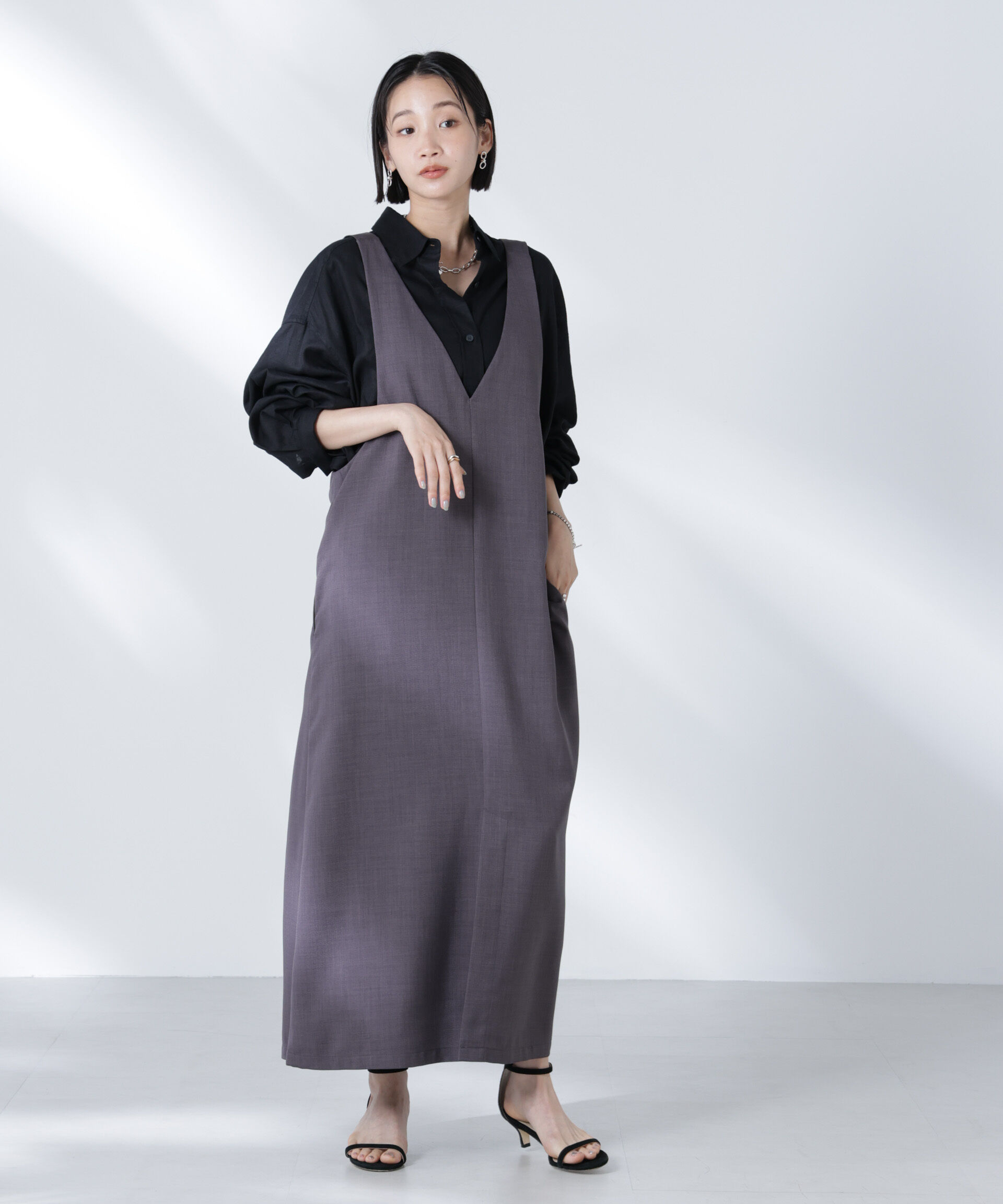 nano･universe「前後2wayサロペットワンピース」|ワンピース|