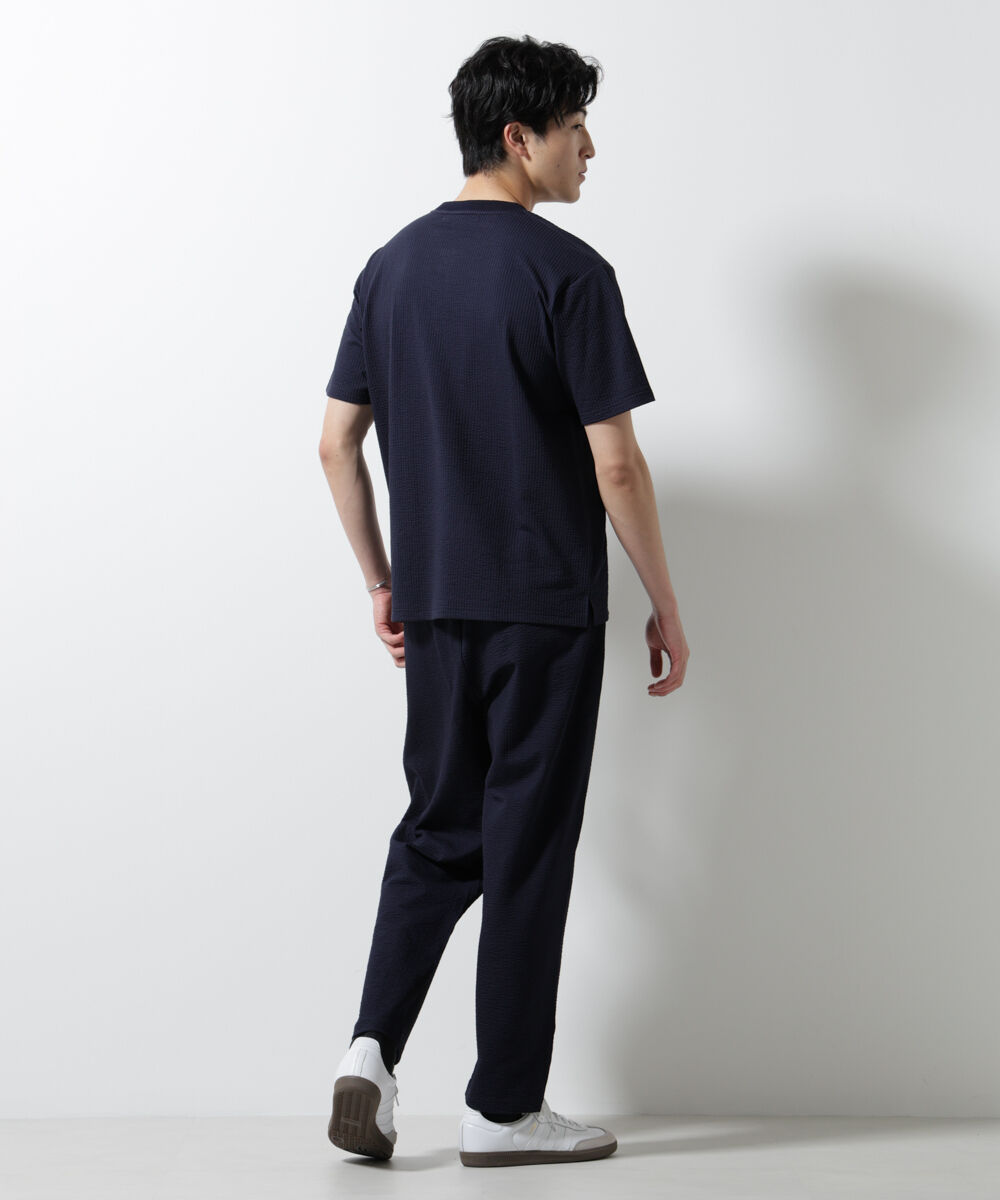 nano･universe「ジャージーサッカーワイドテーパードパンツ」|チノ|