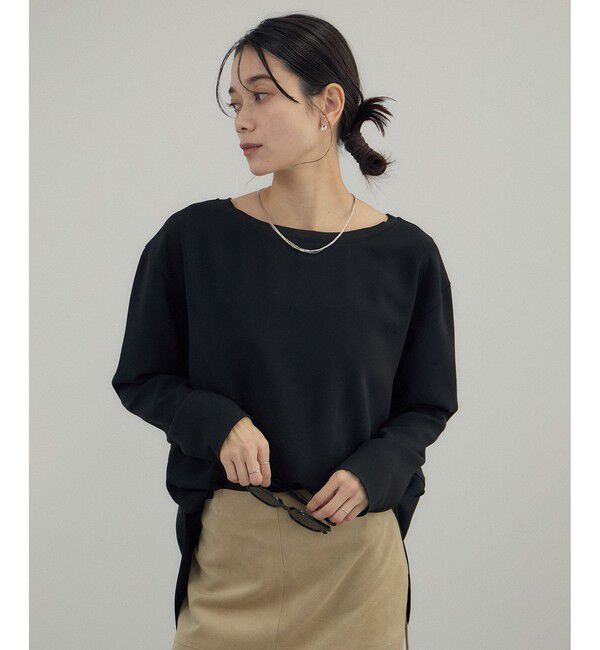 SALON adam et rope'「トリアセボートリブブラウス / セットアップ対応」|シャツ・ブラウス|ブラック(01)