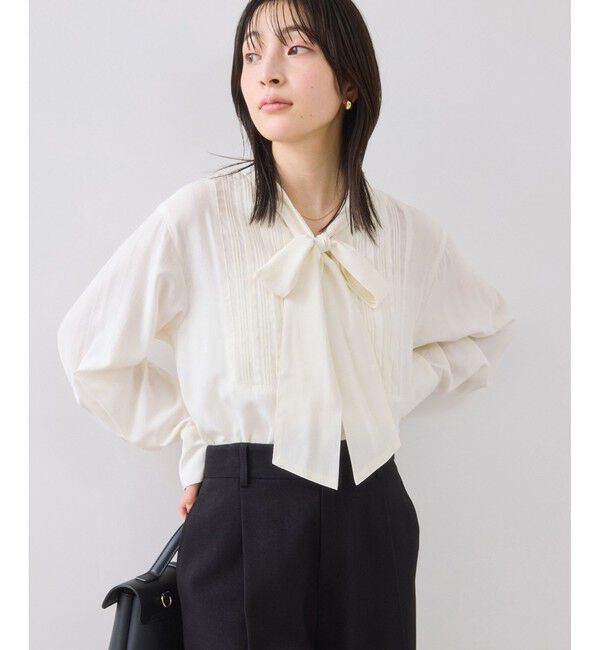 VIS「ランダムピンタックボウタイブラウス」|シャツ・ブラウス|