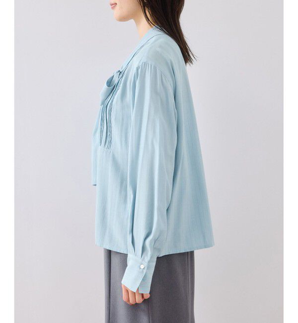 VIS「ランダムピンタックボウタイブラウス」|シャツ・ブラウス|