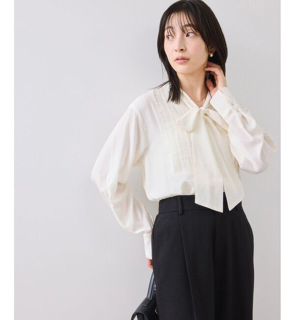 VIS「ランダムピンタックボウタイブラウス」|シャツ・ブラウス|