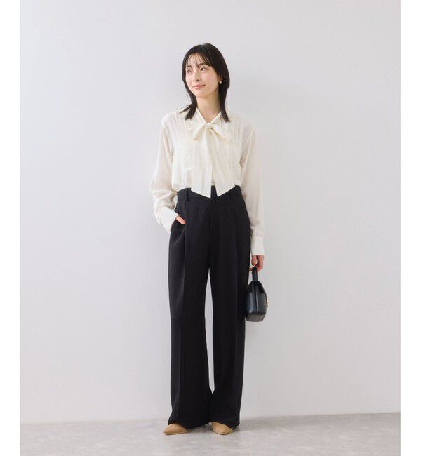 VIS「ランダムピンタックボウタイブラウス」|シャツ・ブラウス|