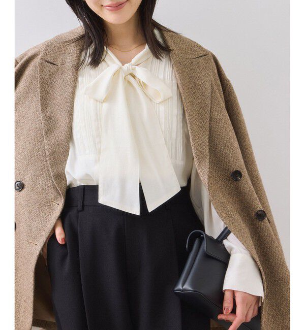 VIS「ランダムピンタックボウタイブラウス」|シャツ・ブラウス|