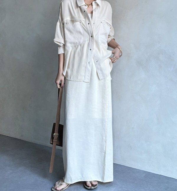  「【WEB限定】異素材切替テープブラウス」|シャツ・ブラウス|