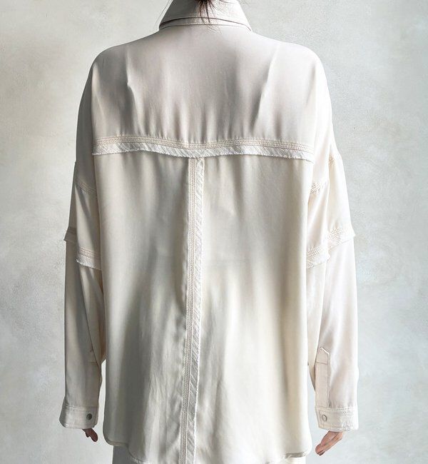  「【WEB限定】異素材切替テープブラウス」|シャツ・ブラウス|