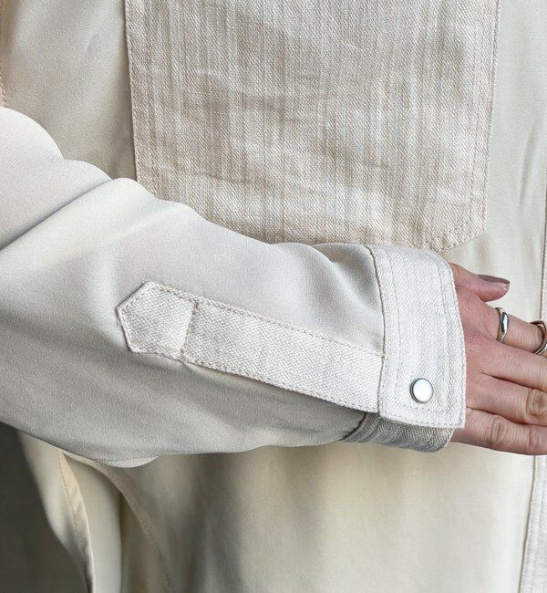  「【WEB限定】異素材切替テープブラウス」|シャツ・ブラウス|