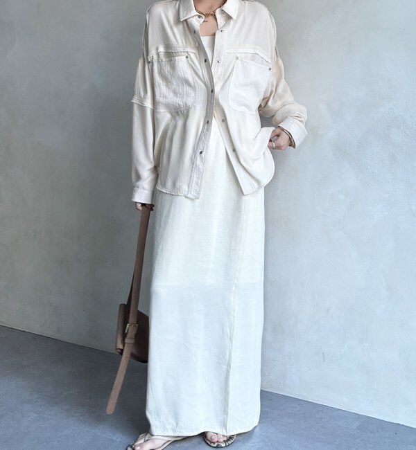  「【WEB限定】異素材切替テープブラウス」|シャツ・ブラウス|