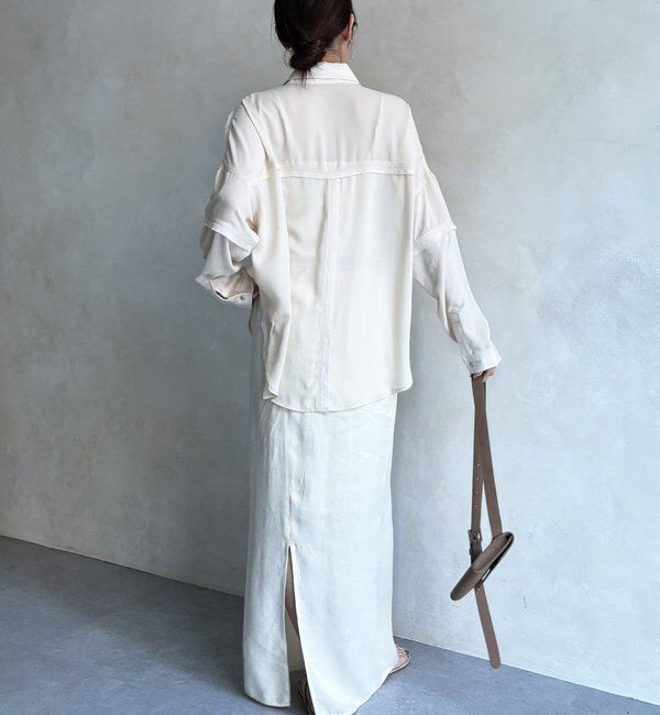  「【WEB限定】異素材切替テープブラウス」|シャツ・ブラウス|