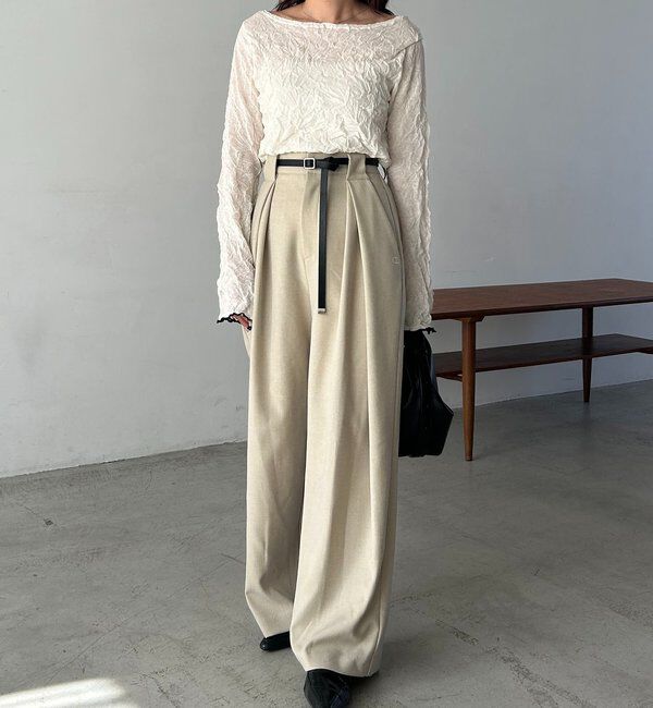  「リンクルボートネックニット」|ニット・セーター|