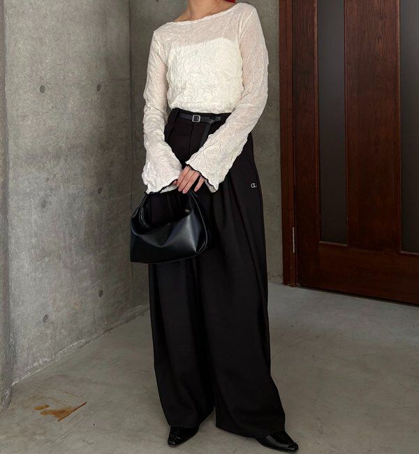  「リンクルボートネックニット」|ニット・セーター|