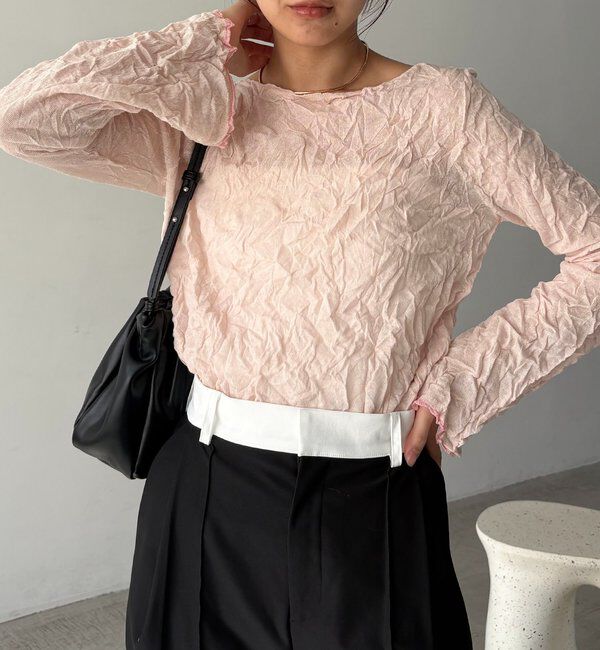  「リンクルボートネックニット」|ニット・セーター|