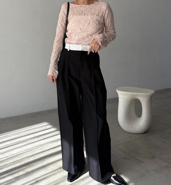  「リンクルボートネックニット」|ニット・セーター|