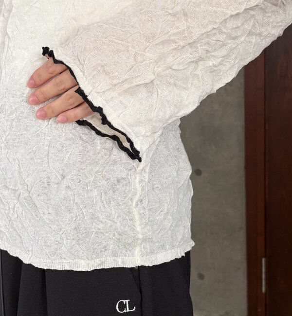  「リンクルボートネックニット」|ニット・セーター|