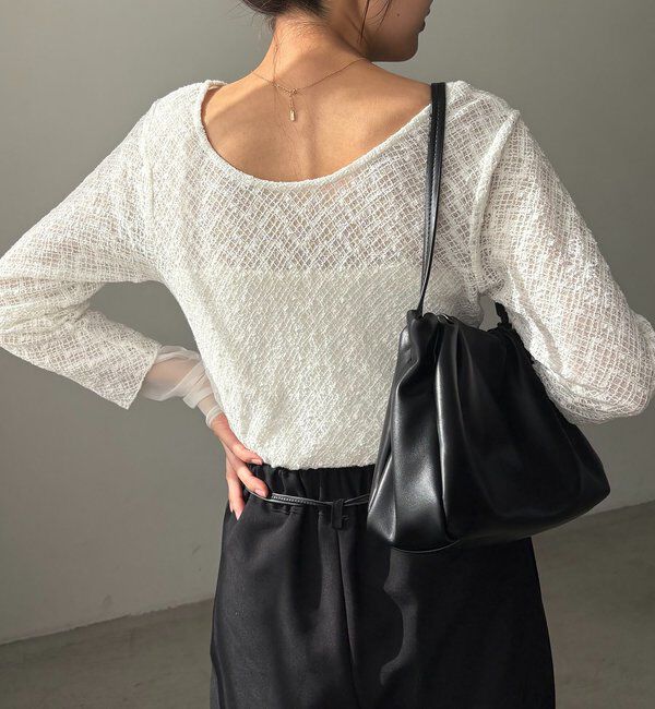  「袖シアーレースT」|Tシャツ・カットソー|