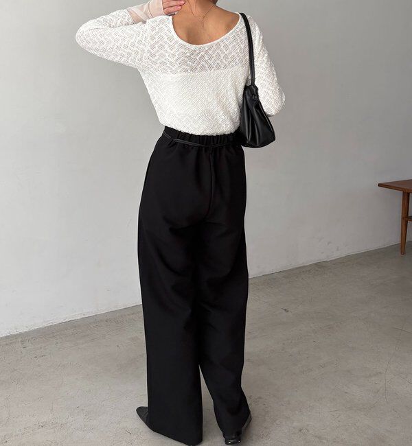  「袖シアーレースT」|Tシャツ・カットソー|