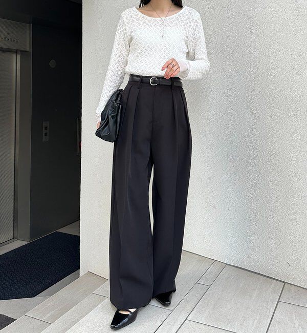  「袖シアーレースT」|Tシャツ・カットソー|