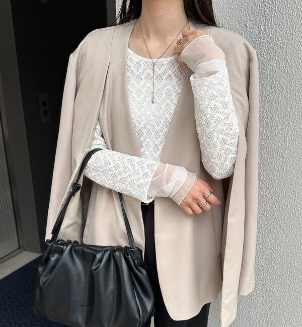  「袖シアーレースT」|Tシャツ・カットソー|